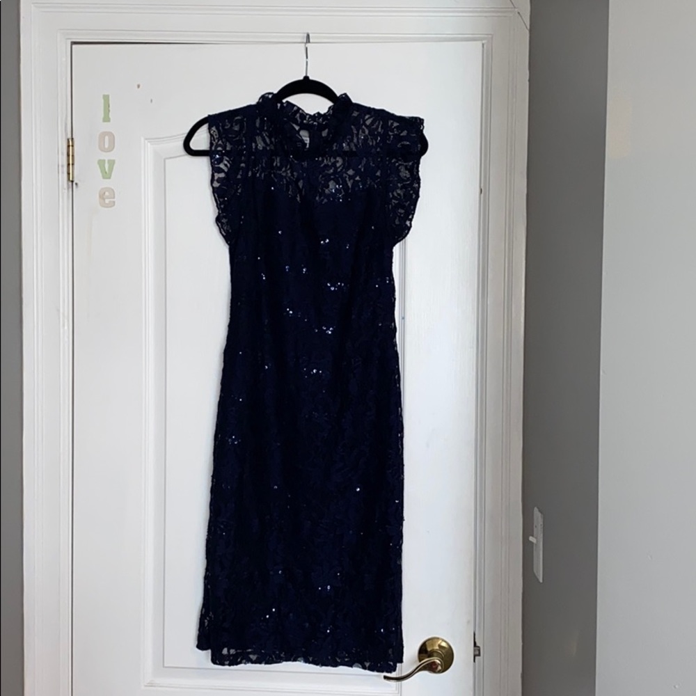 Blue lace dress